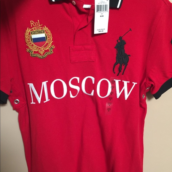 Polo Get B6644 85143 Ralph Moscow Lauren Shirt Red 8wnO0vNm